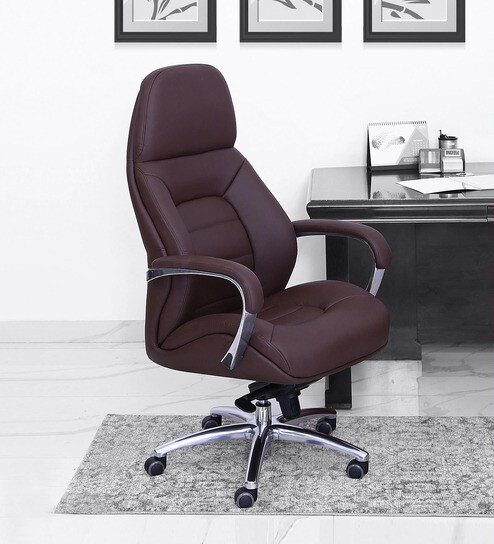 Buy Boss High Back Executive Chair In Brown Color By Star India Online High Back Executive Chairs Chairs Furniture Pepperfry Product