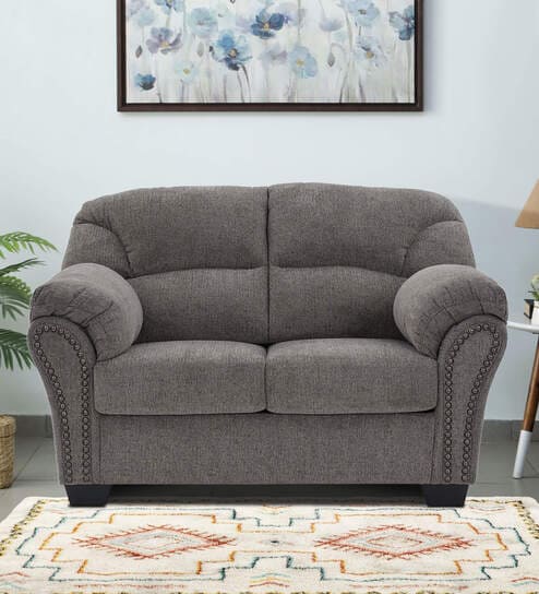 Boston Fabric 2 Seater Sofa in Grey Color