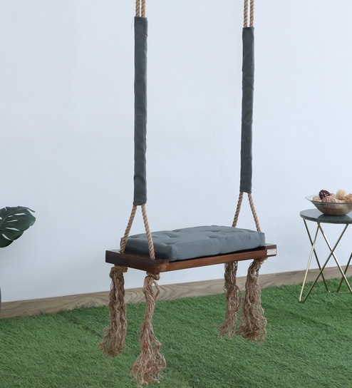 Botad Solid wood Swing in Grey Colour