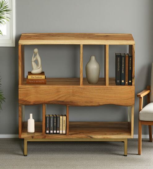 Botswana Acacia Wood Bookshelf In Natural Finish
