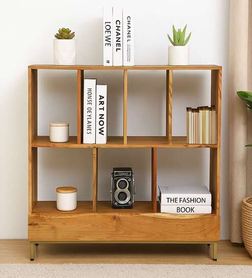 Botswana Acacia Wood Bookshelf In Natural Finish