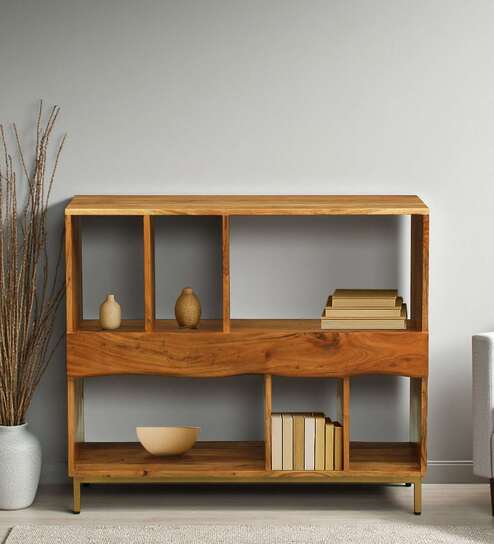 Botswana Acacia Wood Bookshelf In Natural Finish