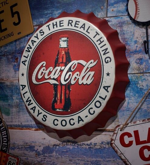 Bottle Caps Wall Decor Sign Always C Cola Vintage