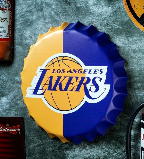 Bottle Caps Wall Decor Sign Los Angeles Lakers Sports Theme