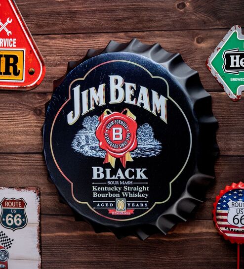 Bottle Caps Wall Decor Sign Jim Beam Bourbon Whiskey Classic