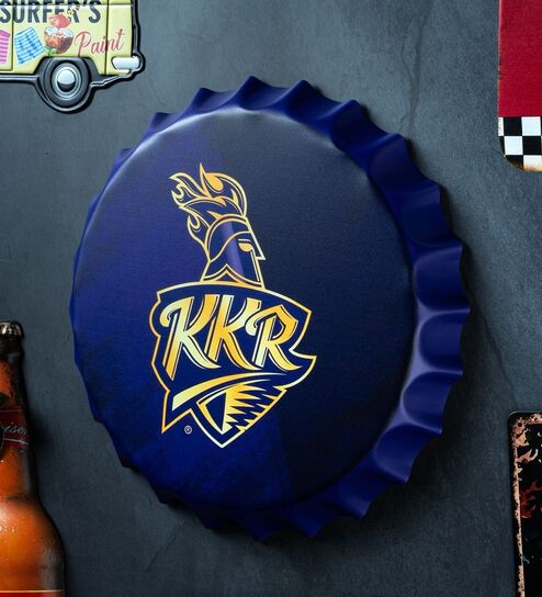 Bottle Caps Wall Decor Sign Kolkata Knight Riders Sports Theme