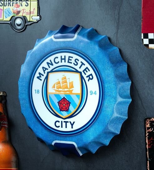 Bottle Caps Wall Decor Sign Manchester City Football