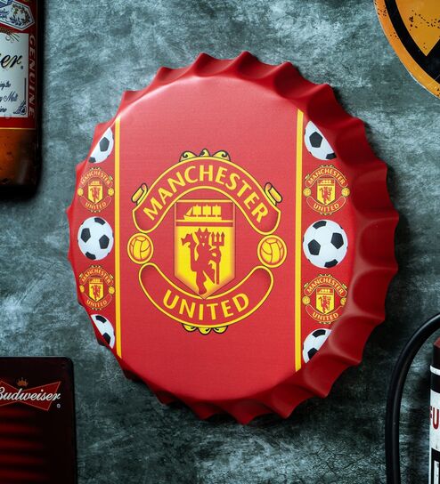 Bottle Caps Wall Decor Sign Manchester United Football