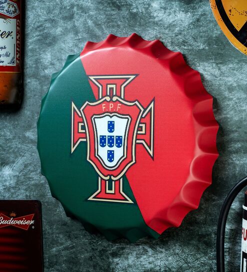 Bottle Caps Wall Decor Sign Portugal FPF Football