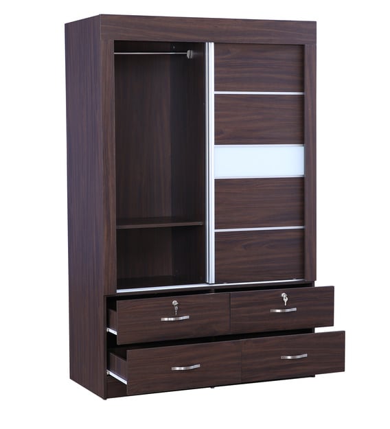 Buy Bolton Sliding Door Wardrobe in Walnut Colour By HomeTown Online