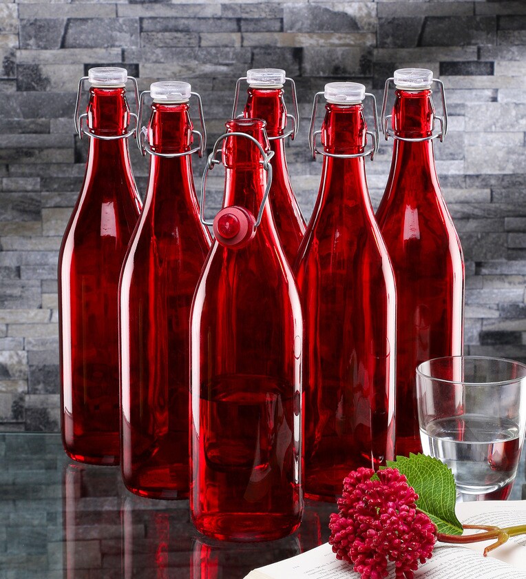 red glass bottles        
        <figure class=