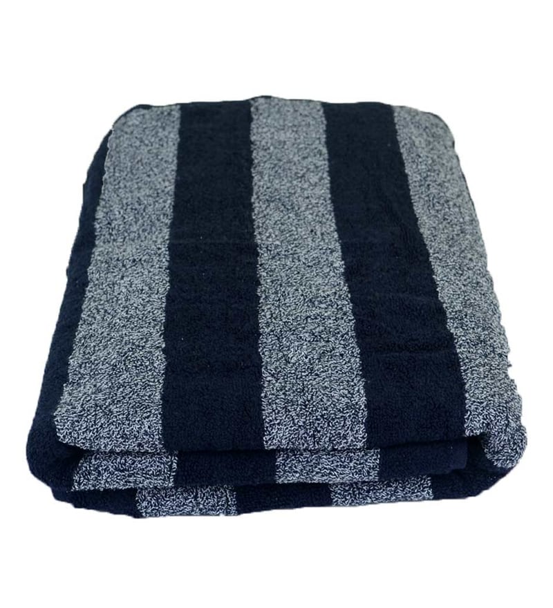 Bombay Dyeing Striped Checkered Bath Towel by Bombay Dyeing Online