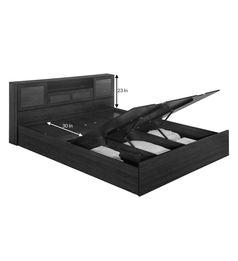 Buy Bolton King Size Bed with Storage in Wenge Finish by HomeTown
