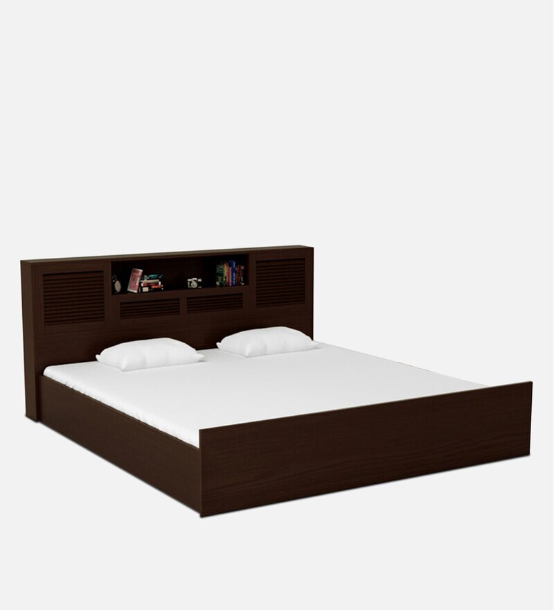 Buy Bolton King Size Bed with Box Storage in Wenge Finish by HomeTown