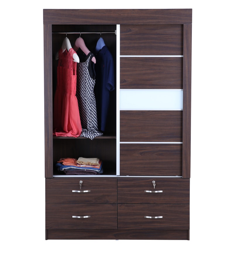 Buy Bolton Sliding Door Wardrobe in Walnut Colour By HomeTown Online
