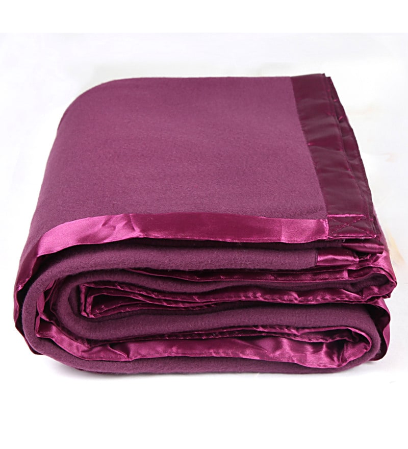 Buy Purple Fleece 59 x 87 Inch Single Size All Season Blanket by Bombay