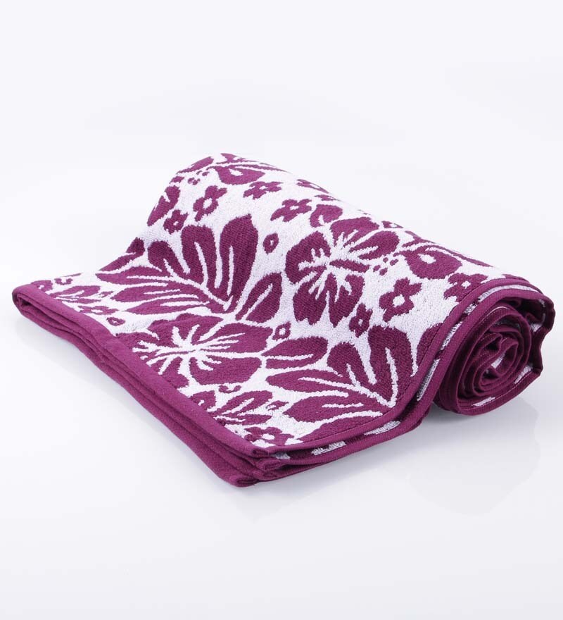 Buy Bombay Dyeing Santino Synergy Purple Floral Bath Towel Online