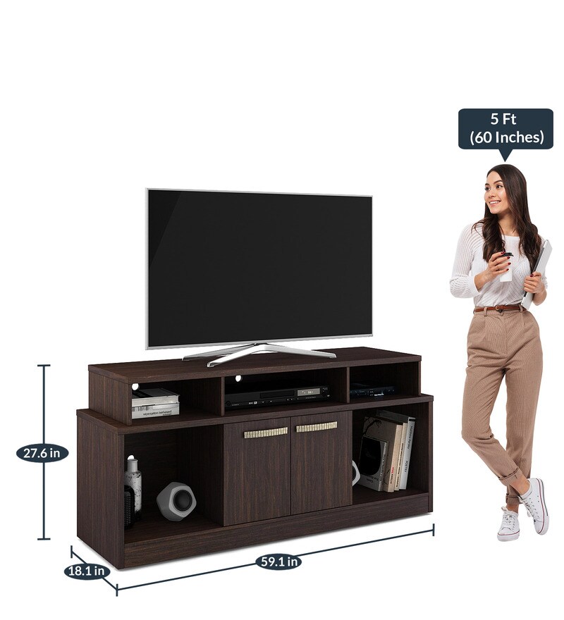 Buy Booner TV Console for TVs upto 55 Inch in Choco Walnut Colour by A