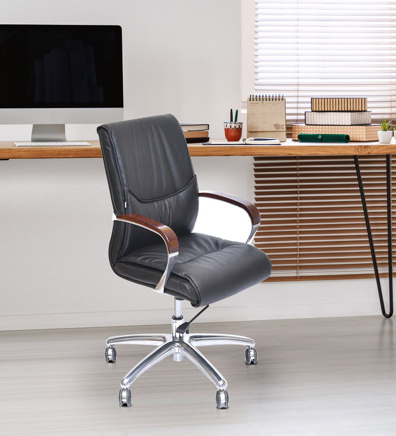 Buy Boss Executive Chair in Black Colour By Nilkamal Online - Mid Back ...