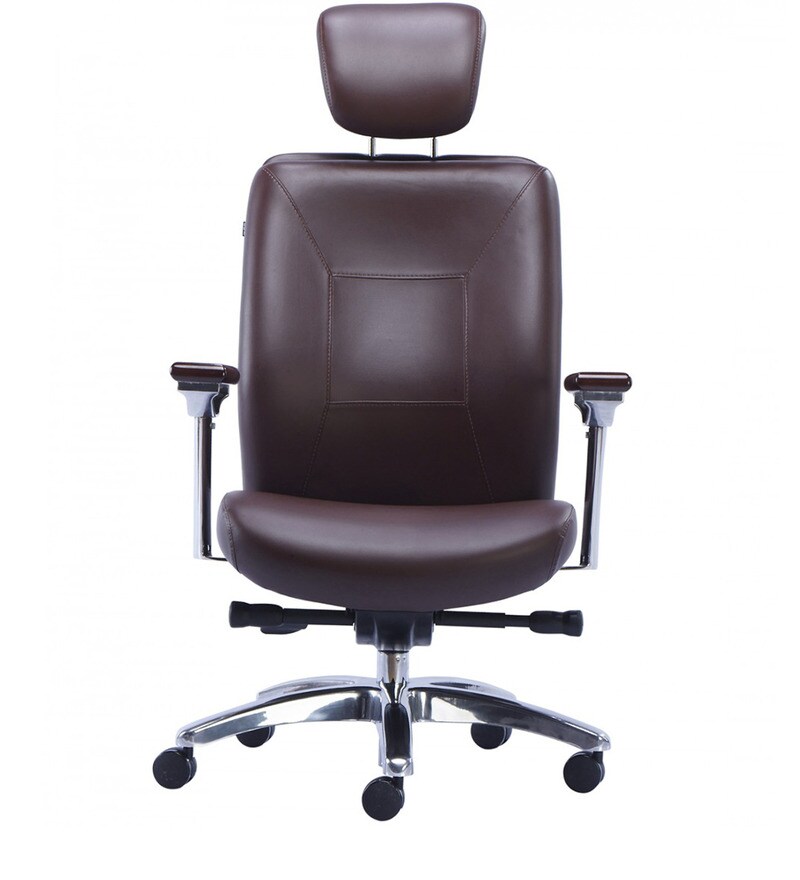 Buy Boss Executive Premium Leatherette Office Chair in Brown Colour by HOF Online - Executive 