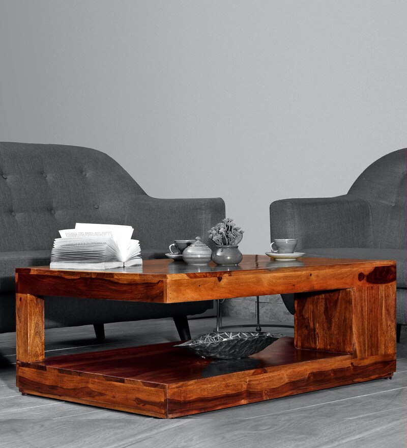 Buy Boxy Plus Coffee Table In Natural Finish By Peachtree Online
