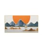Boat And Sunset Scenery Glass Finish Horizontal Wall Art