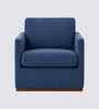 Bobby Boucle Fabric Lounge Chair In Blue Colour