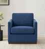 Bobby Boucle Fabric Lounge Chair In Blue Colour