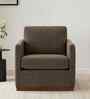 Bobby Boucle Fabric Lounge Chair In Brown Colour