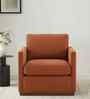 Bobby Boucle Fabric Lounge Chair In Orange Colour