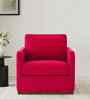 Bobby Boucle Fabric Lounge Chair In Red Colour