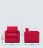 Bobby Boucle Fabric Lounge Chair In Red Colour