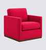 Bobby Boucle Fabric Lounge Chair In Red Colour