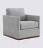 Bobby Boucle Fabric Lounge Chair In White Colour