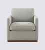 Bobby Boucle Fabric Lounge Chair In White Colour