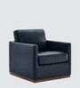Bobby Pu Leather 1 Seater Sofa In Blue Colour