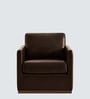 Bobby Pu Leather 1 Seater Sofa In Dark Brown Colour