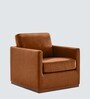 Bobby Pu Leather 1 Seater Sofa In Tan Colour