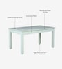 Bochov Mango Wood 6 Seater Dining Set In White Wirebrush Finish