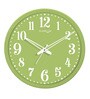 Green Plastic Bodoni Round Modern Wall Clock