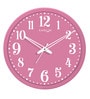 Pink Plastic Bodoni Round Modern Wall Clock
