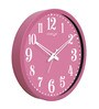 Pink Plastic Bodoni Round Modern Wall Clock
