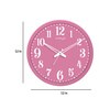 Pink Plastic Bodoni Round Modern Wall Clock