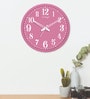 Pink Plastic Bodoni Round Modern Wall Clock