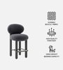 Boevik Plush Bar Stool In Charcoal Grey Colour