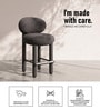Boevik Plush Bar Stool In Charcoal Grey Colour