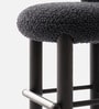 Boevik Plush Bar Stool In Charcoal Grey Colour