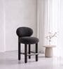 Boevik Plush Bar Stool In Charcoal Grey Colour