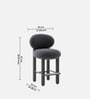Boevik Plush Bar Stool In Charcoal Grey Colour