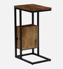Bogan Metal C Shaped Table In Black Colour With Magazine Rack